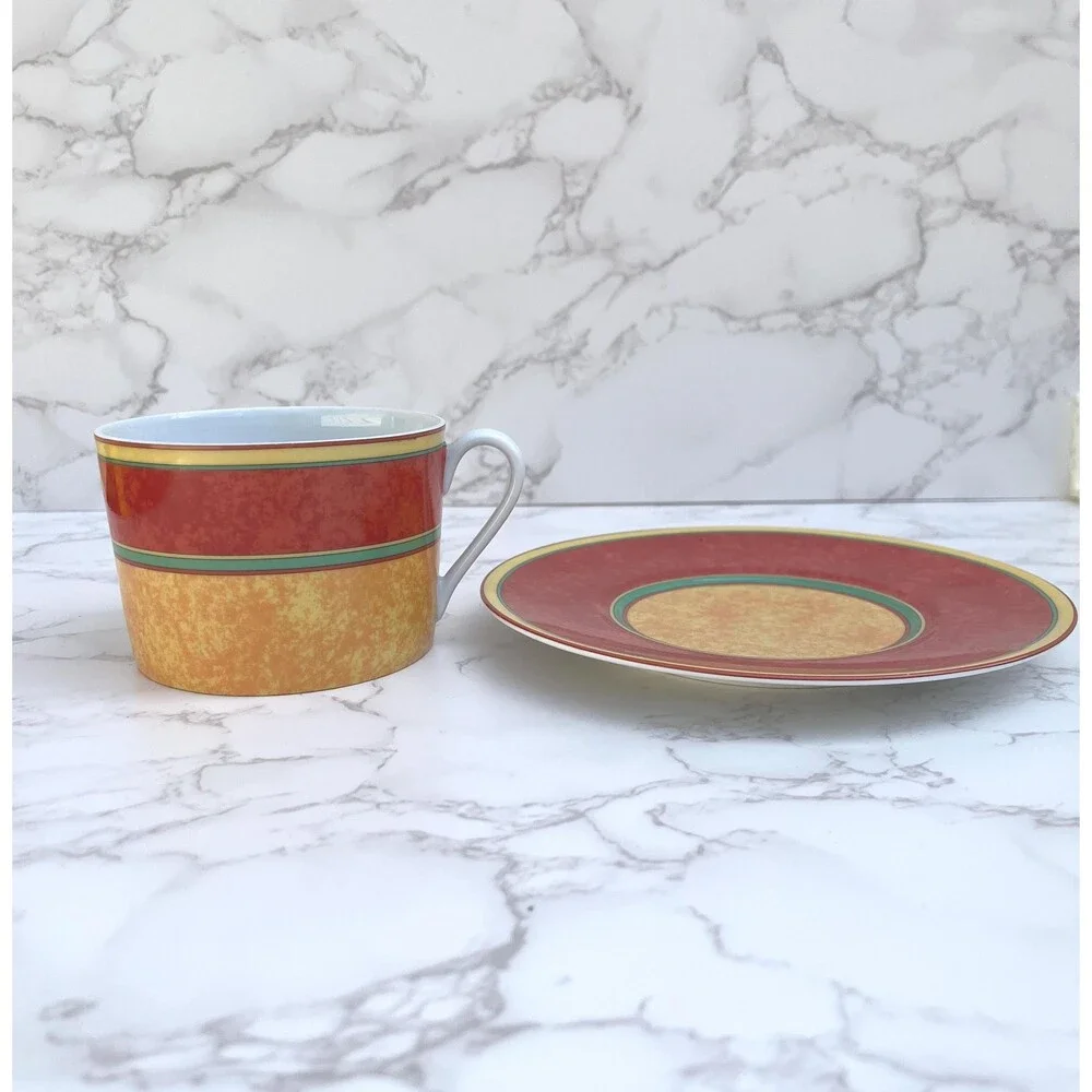 Vintage Laure Japy Paris Les Mouchetés Limoges France Breakfast Cup & Saucer Set